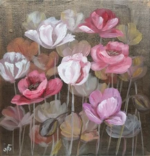 Flowers Original Painting Meadow Poppies Wall Art Decor Gift Ukrainian Artist