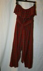 C'isa small red rust striped one piece sleeveless jumper romper — photo 3