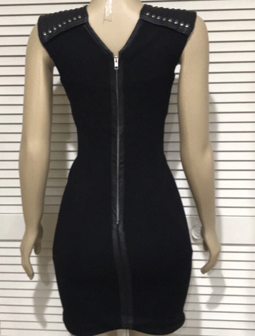 venus faux leather dress Venus Body Hugging Faux Leather Bodycon Dress