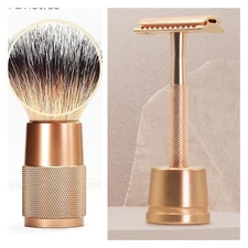 Rose Gold Double Edge Shaving Safety Razor Brush Set For Women Holiday Gift Set