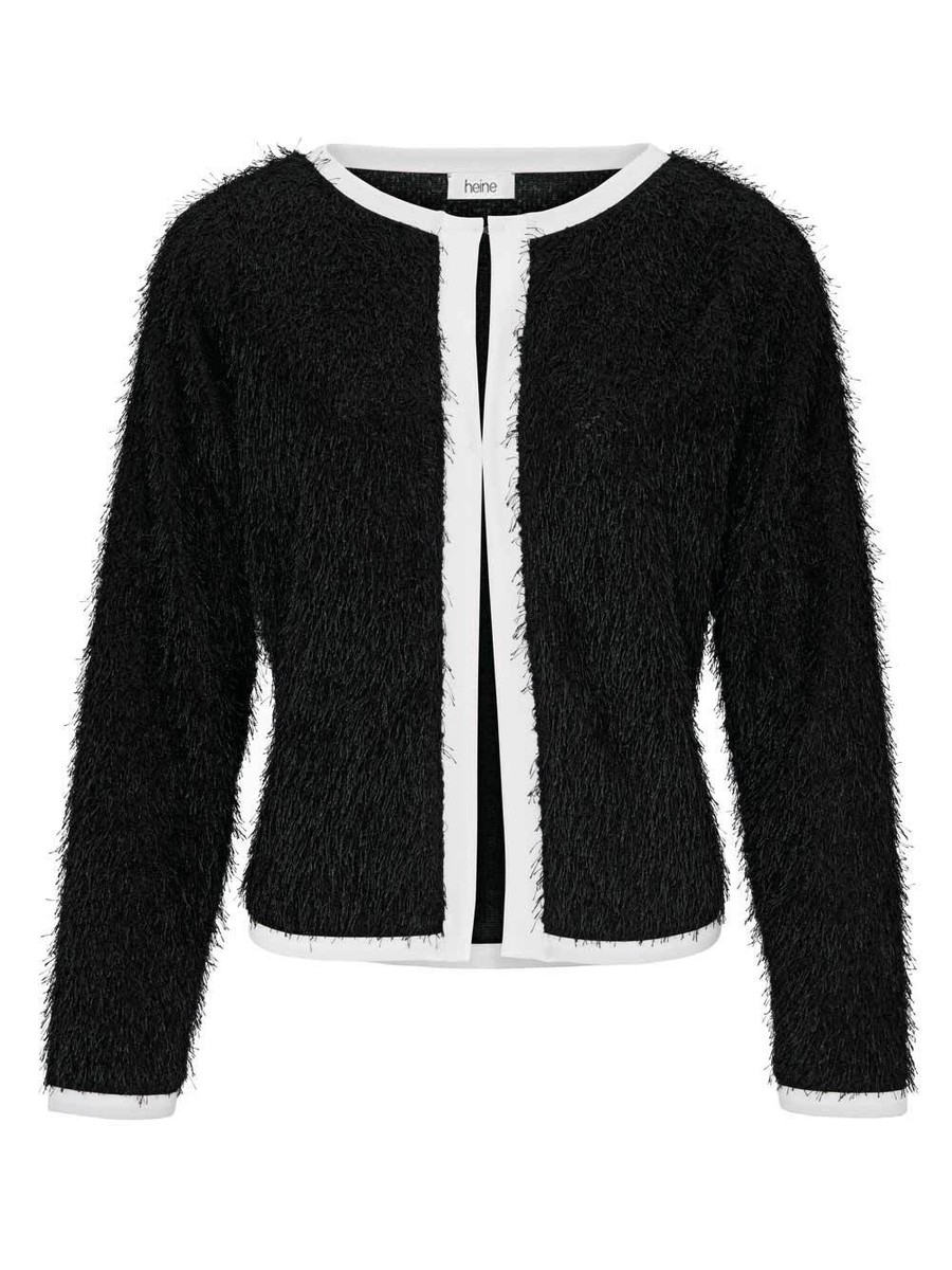 Heine Damen Cardigan, schwarz-weiß