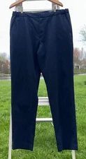 Nordstrom Large 36x32 Tech-Smart Trim Fit Elastic Waist Navy Chino Pants