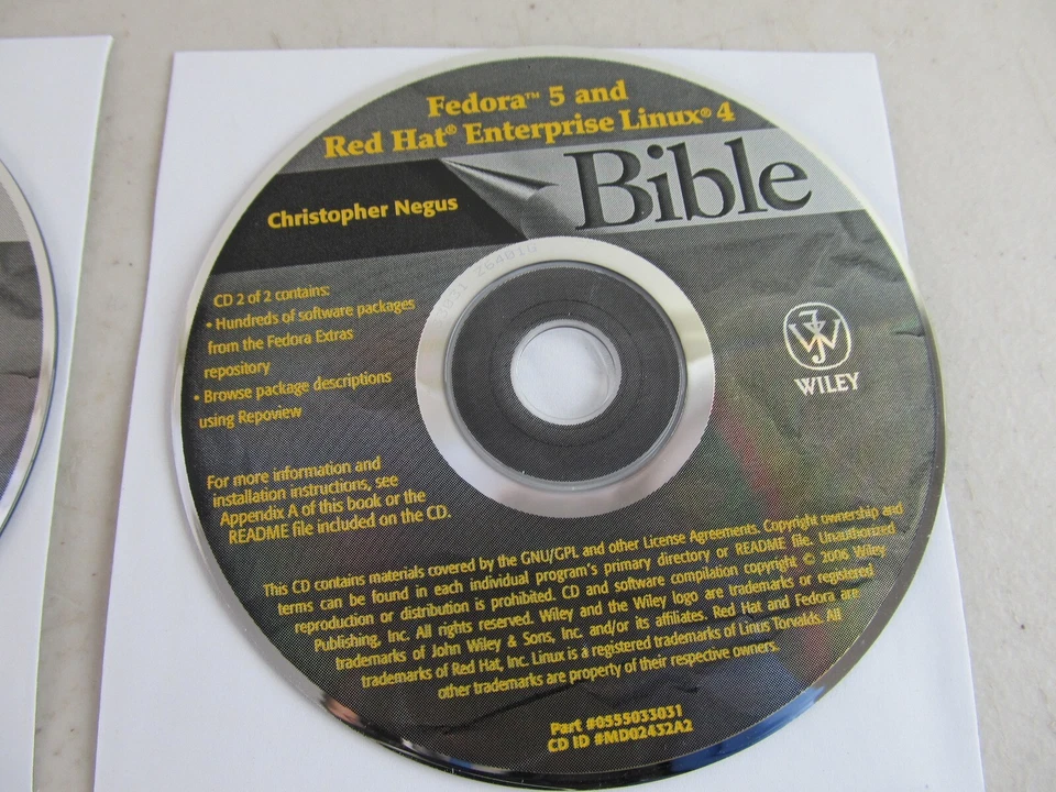 Fedora 5 and Red Hat Enterprise Linux 4 Bible CDs, Christopher Negus / Wiley - Image 3 of 3