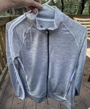 Champion Duo Dry Jacket Athletic Wear Sports Adult Women White/Blue Size L