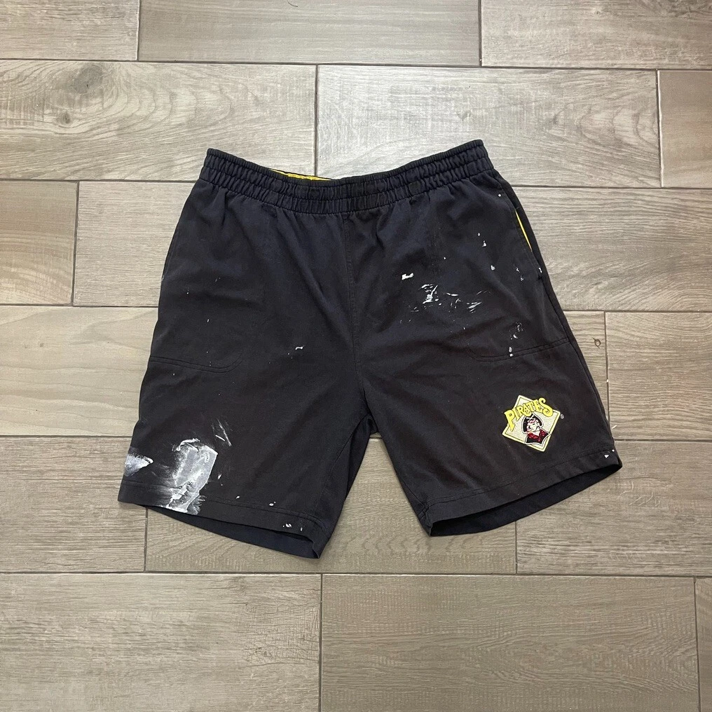 Short Vintage Pittsburgh Pirates – Taille L – Rayures Noir Et Gris – MLB
