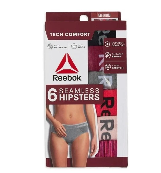 (2 or 5 Pair) Reebok Women's Stretch Performance Seamless Hipster Panties, - Image 2 of 4
