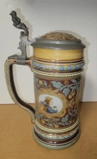 Mettlach Stein-# 1999-1/2 Liter- Etched Lid