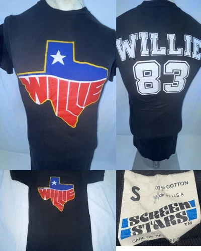80s WILLIE NELSON 83 COUNTRY MUSIC TEXAS ROCK TOUR CONCE 1980s vintage concert t-shirt, vintage, single stitch, B+ condition