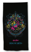 Toalla de playa negra Harry Potter Hogwarts vacaciones 70 x 140 cm 100% algodón