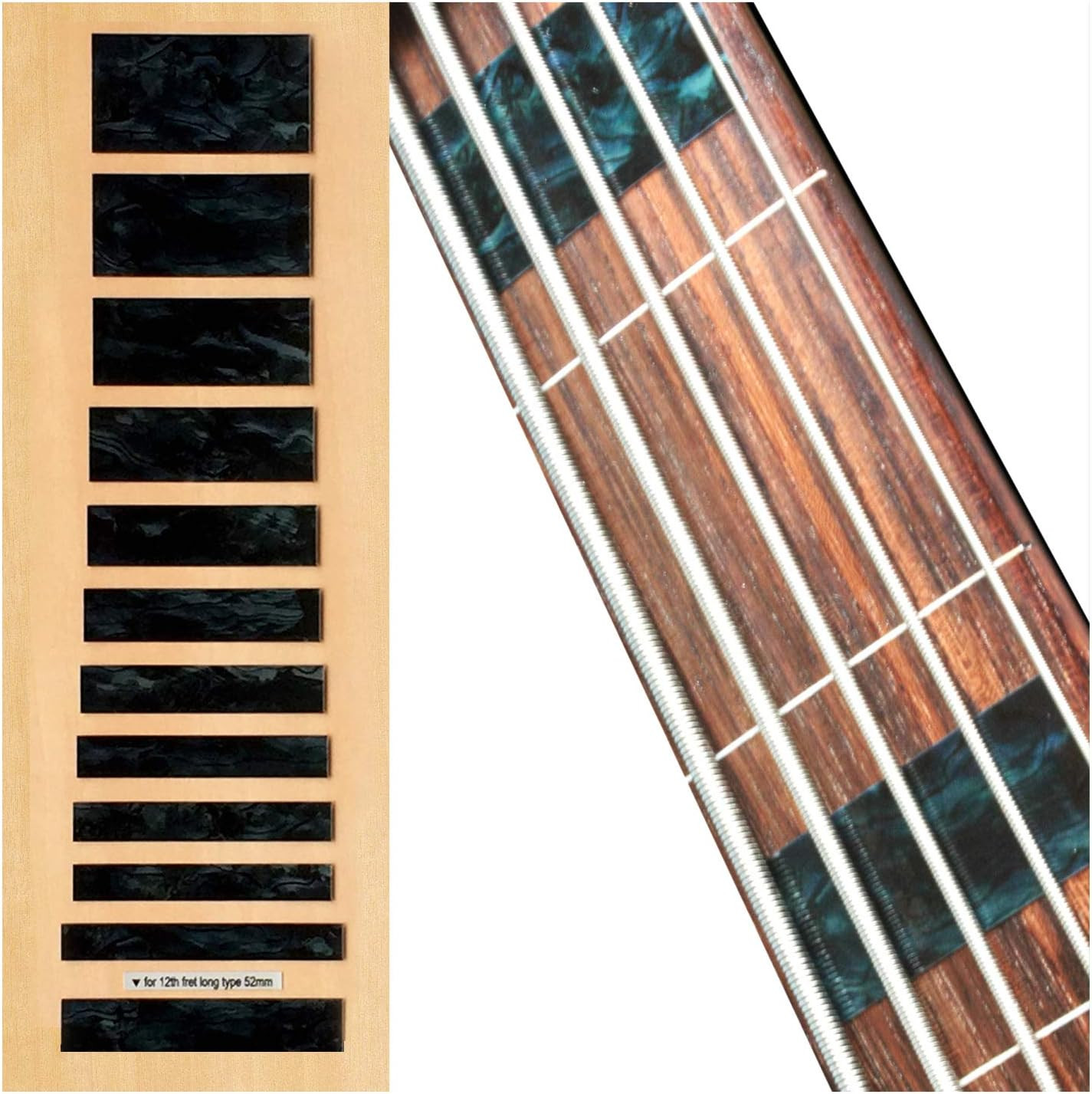 Black Pearl Bass Fingerboard Fret Markers Inlay Stickers