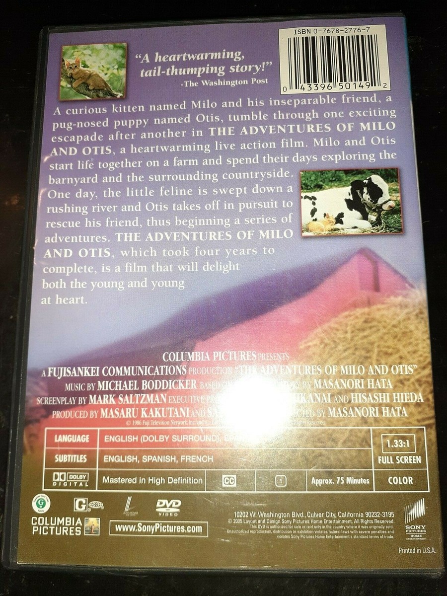 Adventures of Milo and Otis (DVD, 1999, Closed Caption