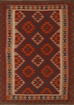 Tribal Reversible Kilim Southwestern Oriental Area Rug 5'x7' Flat