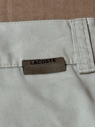 Lacoste Chino Pants 36X30 Mens Khaki Brown Straight Leg Flat Front Cotton - Picture 7 of 7