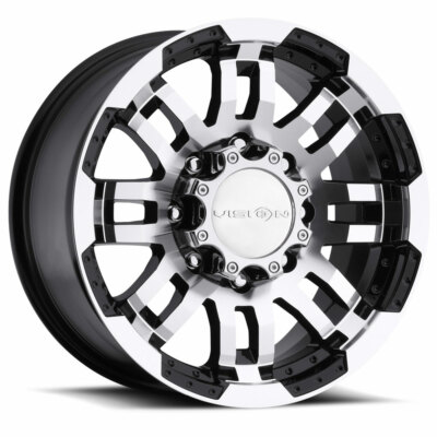 VISION 375 Warrior 20X9 6X135 Offset 25 Gloss Black Machined Face (Qty of 1)