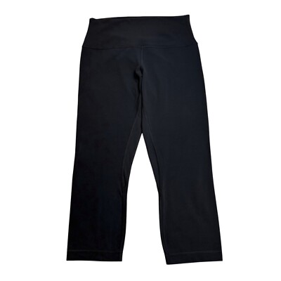 Lululemon Leggings Damen US 8/UK 12 schwarz Wunder unter hohem Bund kurz Fitnessstudio Yoga