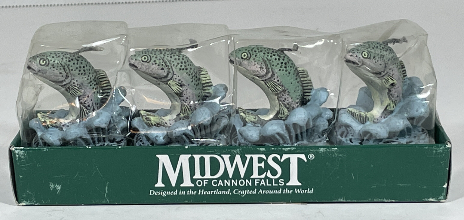 Rainbow Trout Fish Candle 4 Piece Set Tealight Midwest of Cannon Falls Fishing