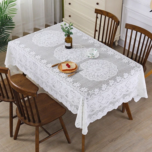 White Vintage Embroidered Lace Tablecloth Table Cloth Cover Wedding Party Decor - Picture 26 of 42