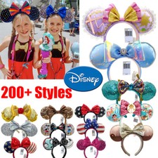 US stock Disney new Styles cute Bow Minnie Crown Pink Ear .Disney Park Headband