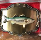 Striped Bass Brass Belt Buckle New Vintage Raintree Buckle & Jewelry Inc