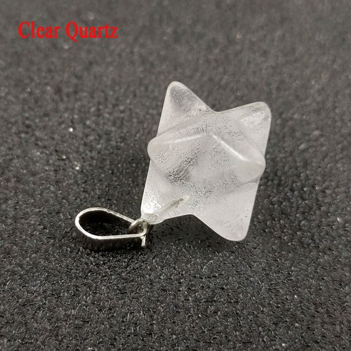 Natural Crystal Quartz Merkaba Star Sacred Geometry Star Chakra Healing Pendant - Picture 15 of 24