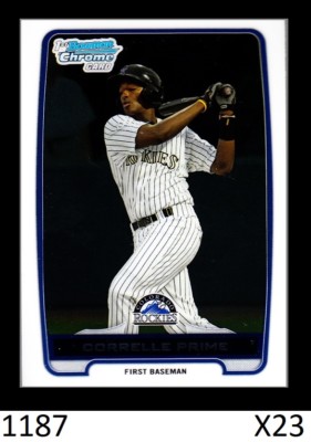1-2012 BOWMAN CHROME DRAFT CORRELLE PRIME Rockies Bananas Qty