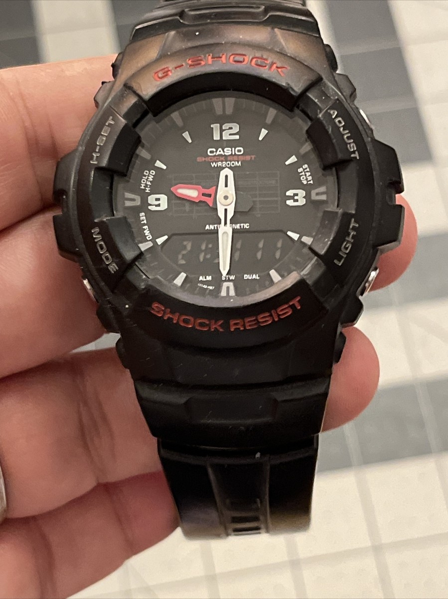 Men's Casio G-Shock G-100 (5158) Black Resin Digital Analog Men's Casio G-Shock G-100 (5158) Black Resin Digital Analog
