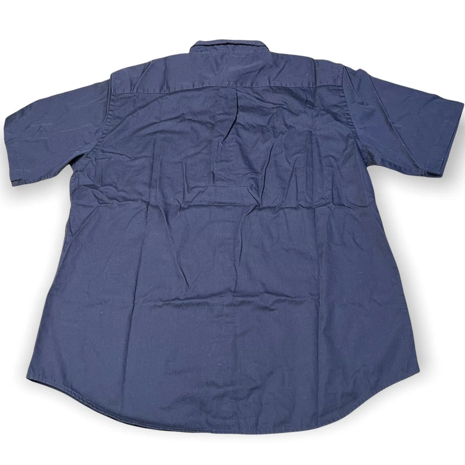 Dockers Button up Oxford Short Sleeved Dress Shirt - Navy Blue Large 16/16.5 - Image 2 of 4