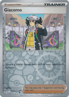Pokemon - Giacomo - 182/193 - Reverse Holo - Paldea Evolved  - NM/M