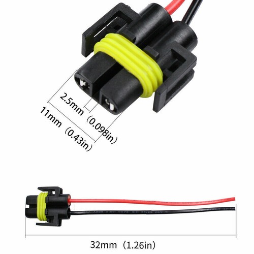 Winetis Wire 9448 Pigtail Female H11 2X Harness Head Light Low Beam Lamp Bulb - Picture 2 of 9