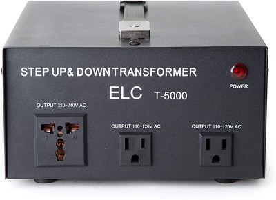 ELC T-5000 5000-Watt Voltage Converter - Step Up/Down-110/220V-Circuit Breaker