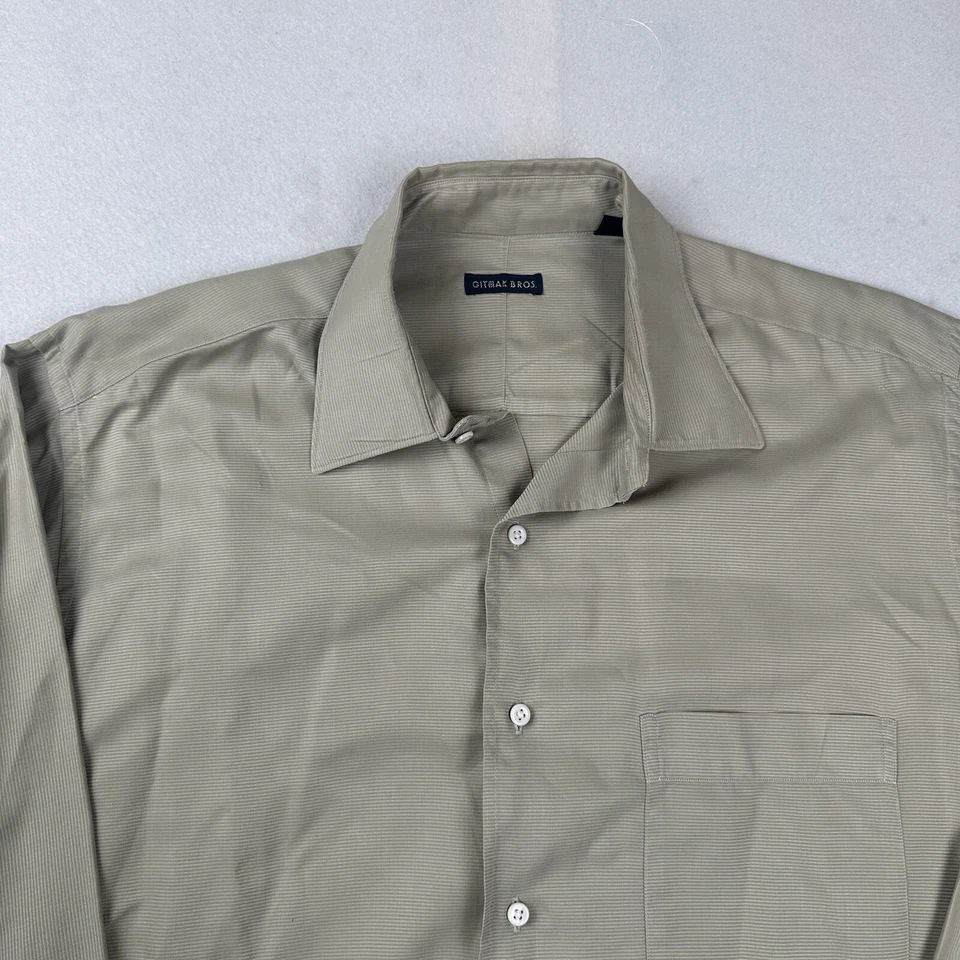 Camisa de vestir verde 100 % algodón para hombre Gitman Bros de colección • 16 | 34 Foto 2 de 4