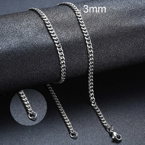 3/5/6/8/10/12/15/17/19mm Stainless Steel Silver Necklace Cuban Chain Jewelry Hot - Picture 3 of 12