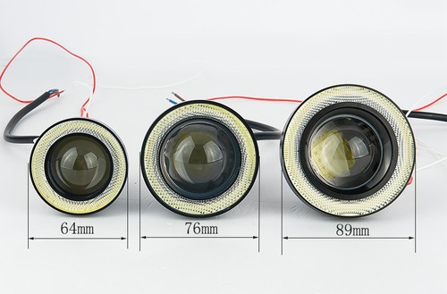 2.5/3/3.5" inch 3200Lm LED Projector Fog Lights Round with Angel Eye Halo Ring - Picture 5 of 45