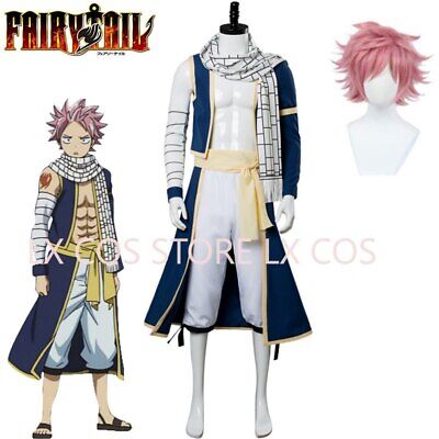 Fairy Tail Natsu Dragneel Cosplay Costume Black And White Suit