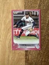 Carlos Correa #'d/50 Mother's Day Pink 2022 Topps Update Series Minnesota Twins