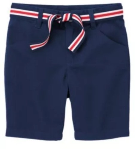 NWT 5 Gymboree UNIFORM SHOP SCHOOL NAVY BLUE Bermuda SHORTS adj Waist Fab Belt - Picture 2 of 2