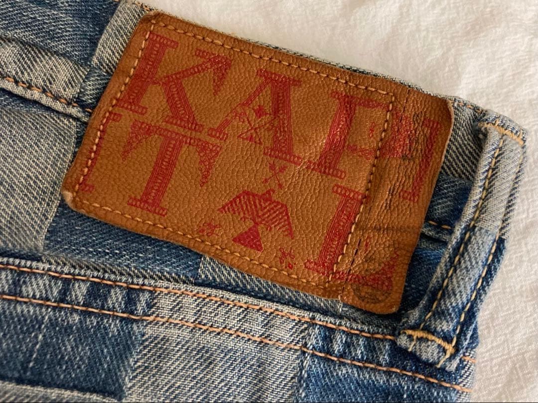 USED KAPITAL CHECKERED PATCHWORK DENIM PANTS (PRO… - image 5