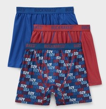 Duluth Trading Men's Buck Naked Boxer Briefs 3-Pack, USA Theme Size 3XL New