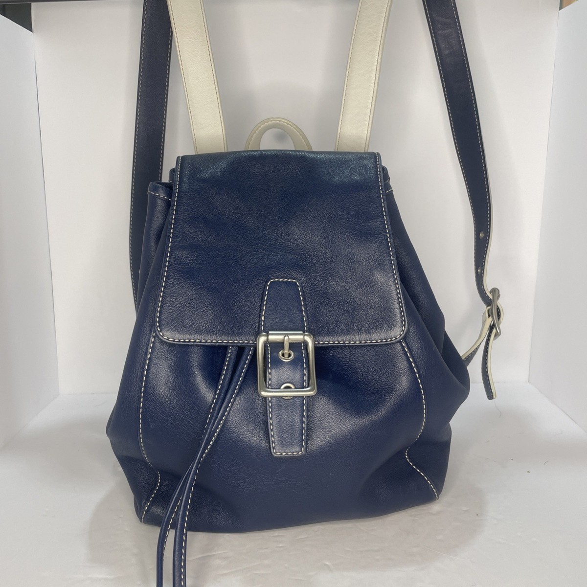 Navy Blue Coach Mini Backpack 9569 Silver Hardware SoftGlove