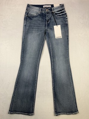 Telepatia Women's Mid Rise Bootcut Jeans Size 5/ 27 Blue Denim Stretch Classic