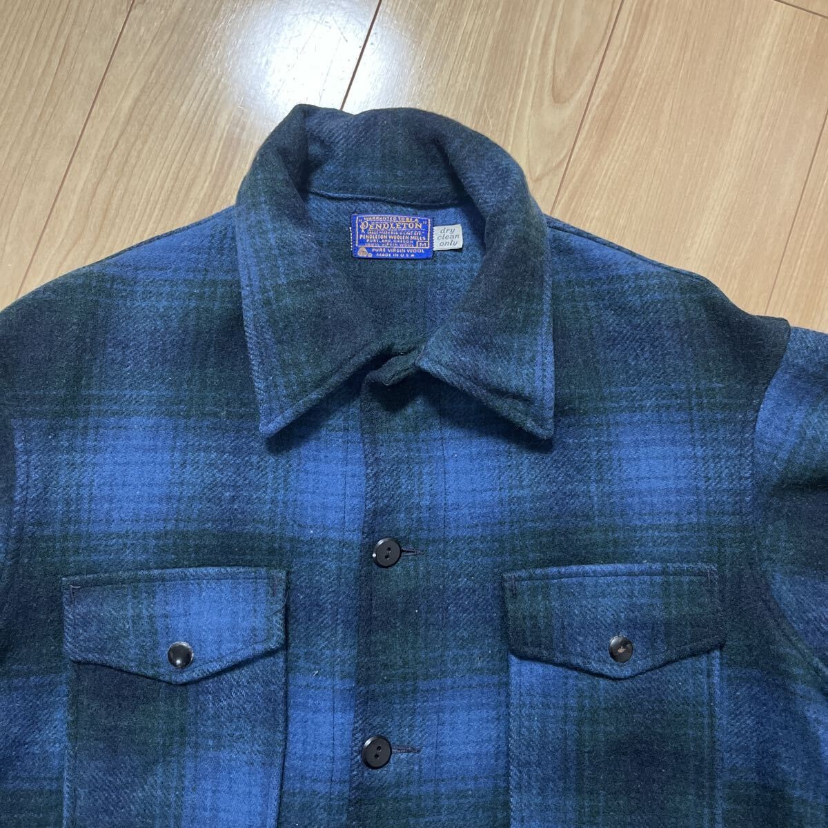 Pendleton Wool Jacket M Check Pattern Vintage Use… - image 2