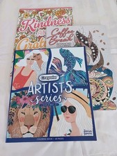 Lot Of 3, Adult Coloring Books, Misc. Theme