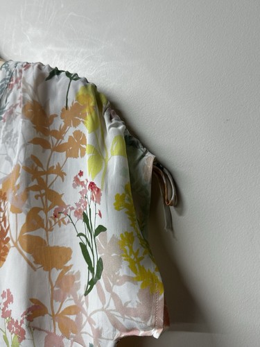 Women’s Phase Eight Top Size 10 Short Sleeve Ruched Bow Detail Floral NEW RP £69 - Picture 3 of 19