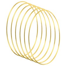6.3 Inch Dream Catcher Rings, 6 Pcs Metal Macrame Wreath, Gold Tone