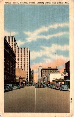 Fannin Street, Houston, Texas, Lamar Ave, Holts, Houston, Texas, C Postcard