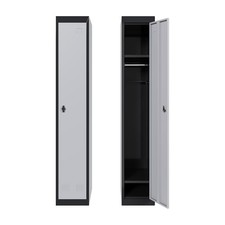 GAOMON Metal Locker Storage Cabinet Shelves Doors Grey Black