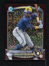 2025 Bowman Chrome Prospects Mega Box Burgundy Mojo Refractor Jesus Made 05ns