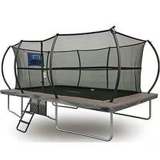 Image of Big Air Super Bounce 7x10ft Rectangular Trampoline with Safety Enclosure Grey -