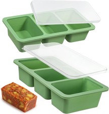 Silicone Freezer Trays with Lids 1 Cup Silicone Soup Freezer Molds Set of 2 f...