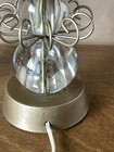 MCM Pair Stacked Glass & Wire Table Lamp Bedside Textured Shades Mid Century Vtg — photo 3